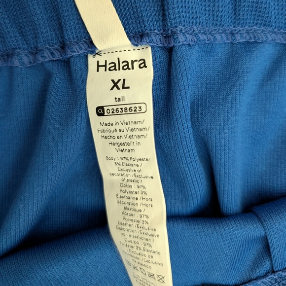 Halara Flex High Wasted Wide Leg Waffle Work Pants In Blue Size XL Tall Pull On - Picture 4 of 8